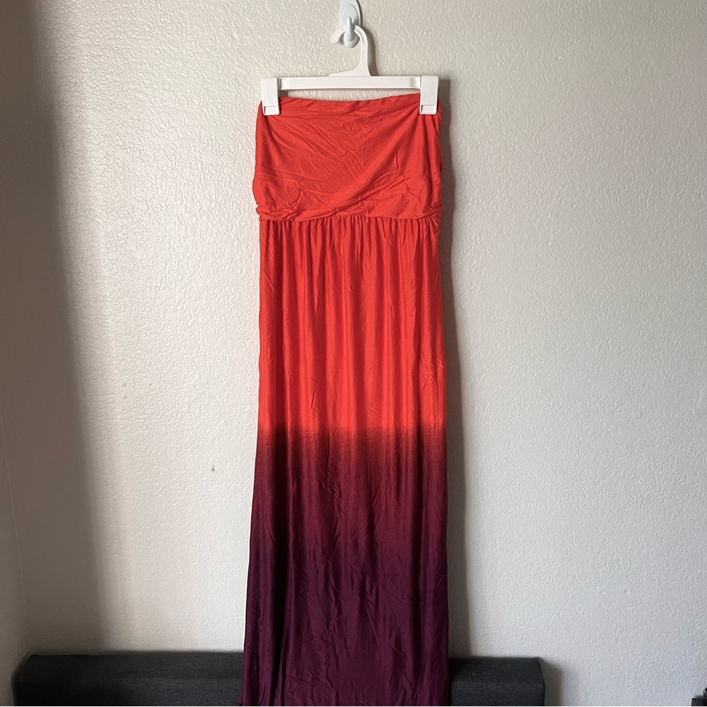 Old Navy Maternity Strapless Maxi Dress Coral Purple Ombre